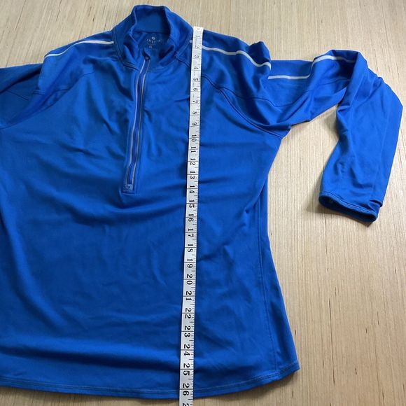 Athleta Half Zip Reflective Running Wild Reflective Top Blue 243315 Size XL - Picture 4 of 9